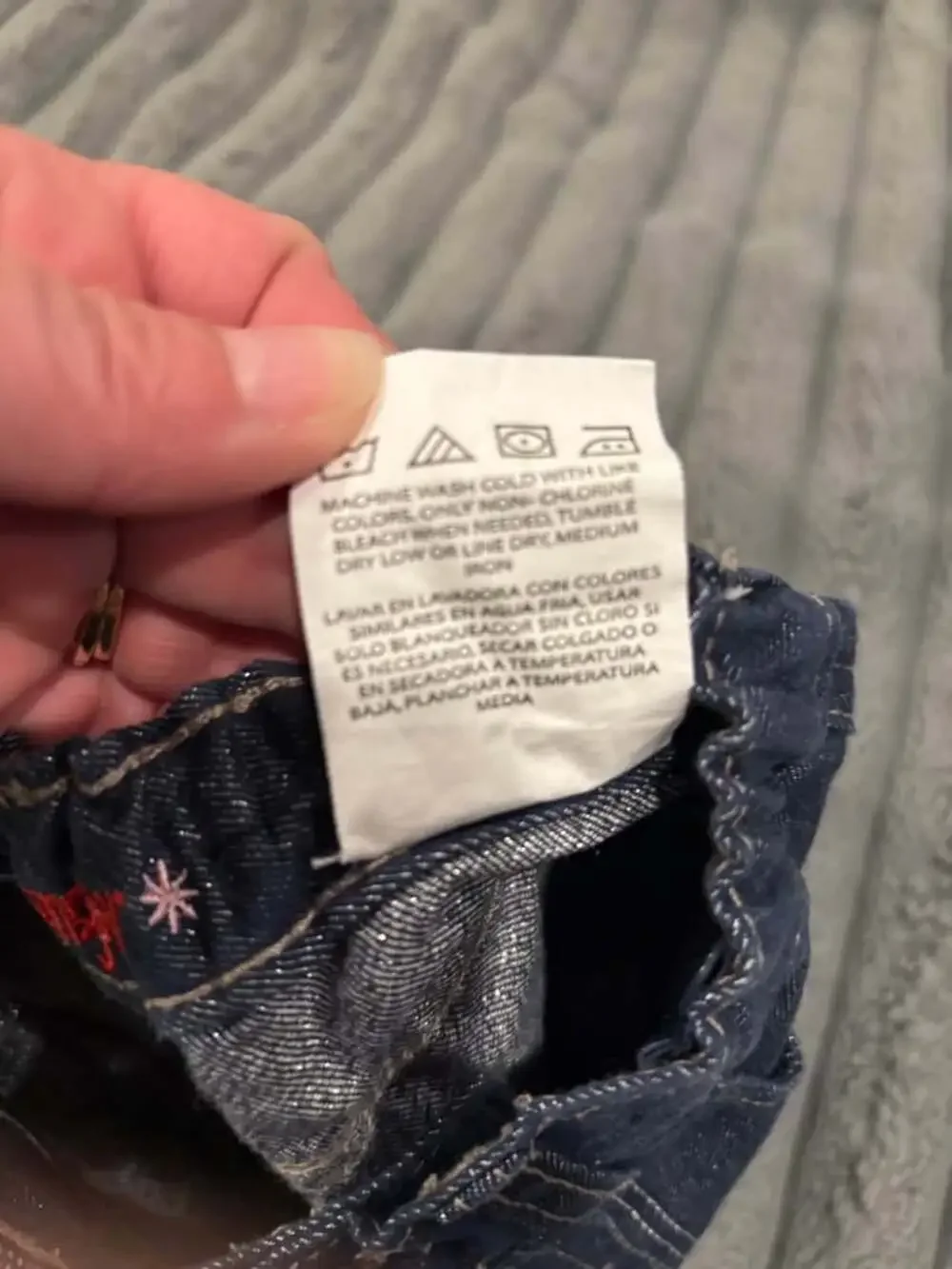 Wrangler Premium Baby Girls Jeans 18 Months Dark Wash Sparkle Metallic adjustabl